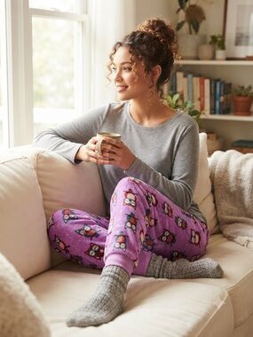wonder nation Purple Owl Fleece Pants